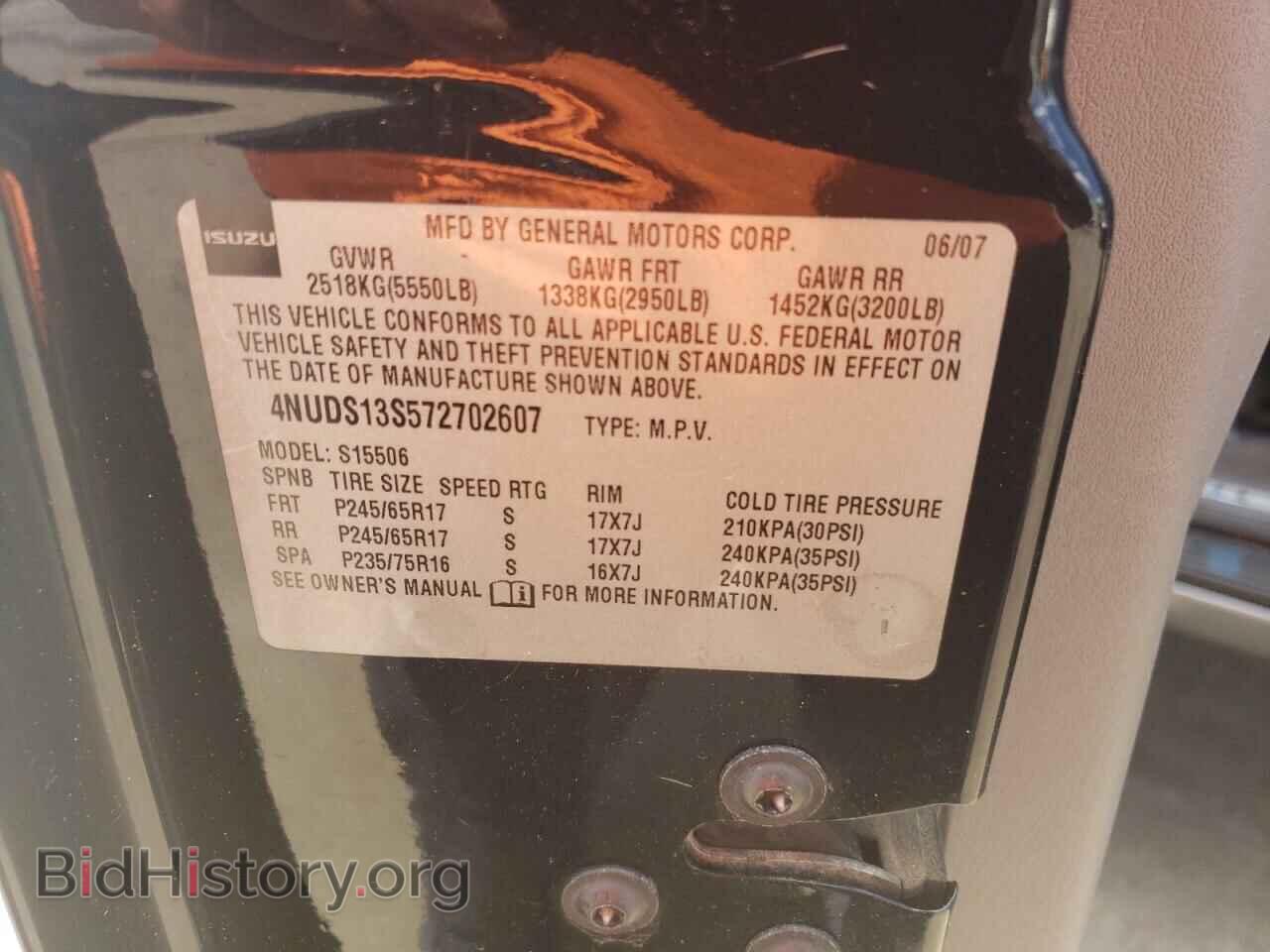 2007 ISUZU ASCENDER - VIN: 4NUDS13S572702607 - Photo 10