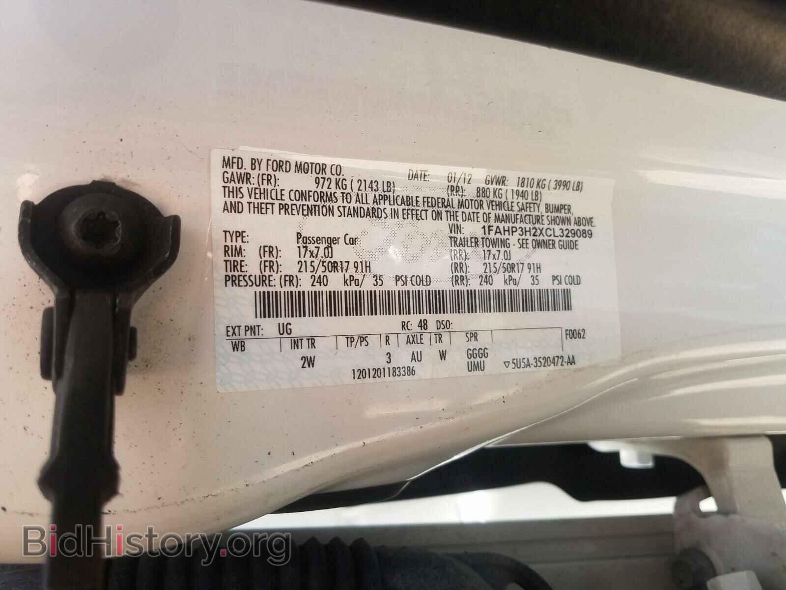 2012 FORD FOCUS - VIN: 1FAHP3H2XCL329089 - Фото 10