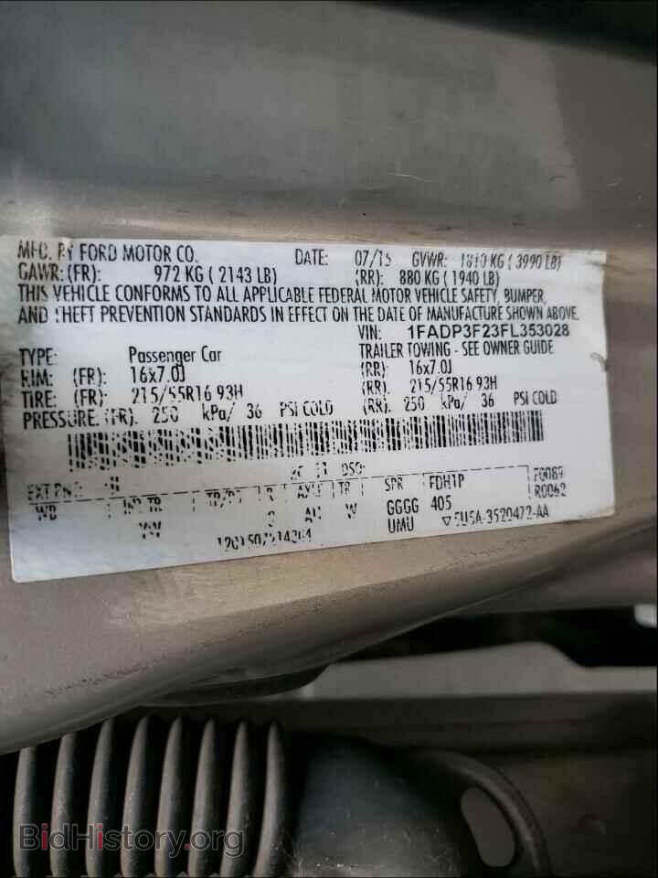 2015 FORD FOCUS - VIN: 1FADP3F23FL353028 - Фото 10