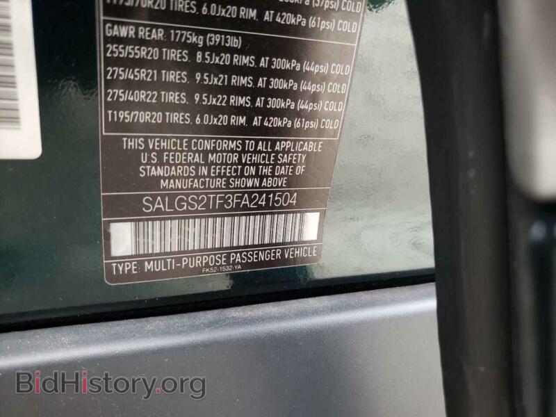 2015 Land Rover RANGEROVER (VIN SALGS2TF3FA241504) — photo 10 of 10