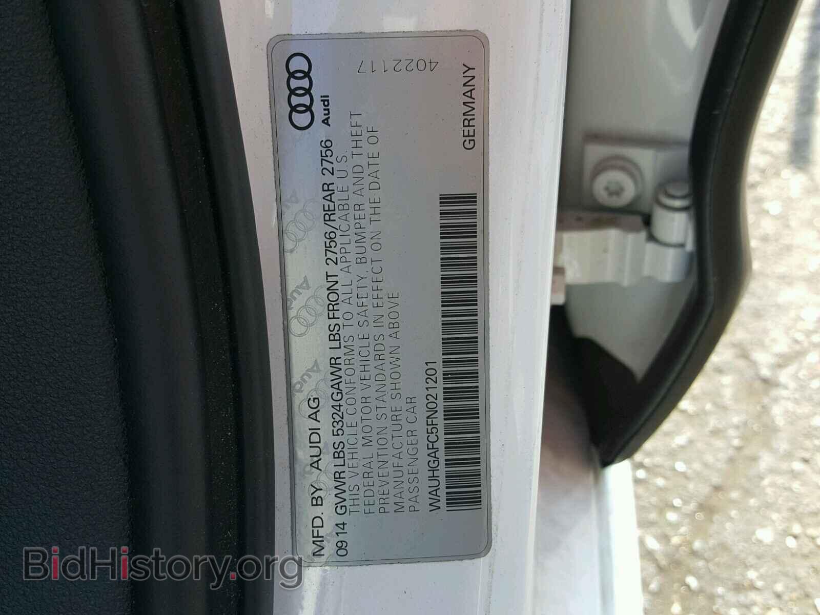 2015 AUDI A6 - VIN: WAUHGAFC5FN021201 - Фото 10