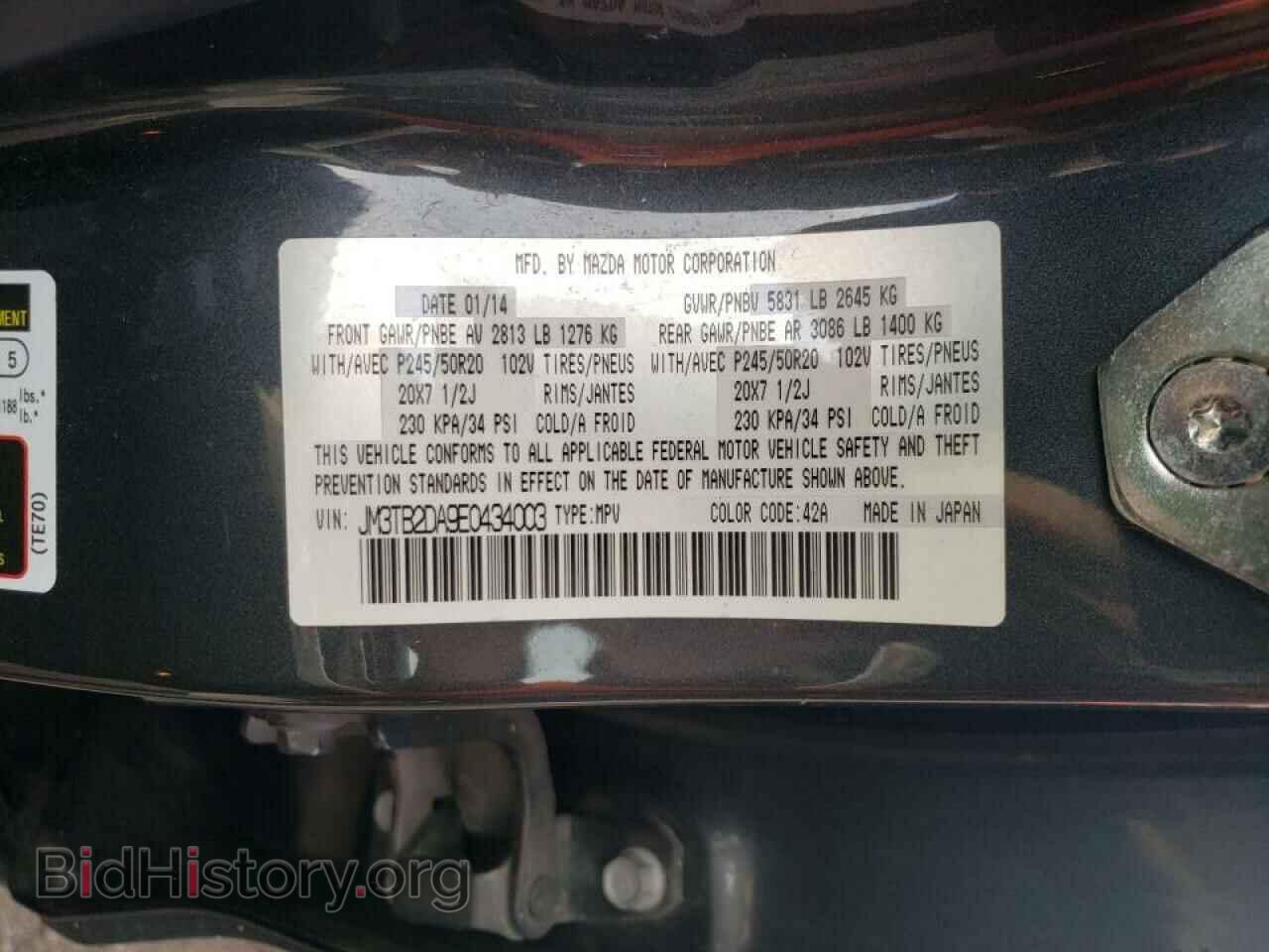 2014 MAZDA CX-9 - VIN: JM3TB2DA9E0434003 - Фото 10