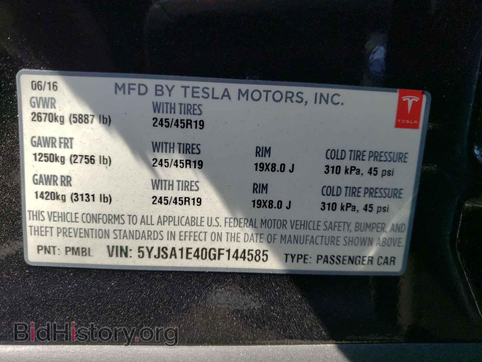 2016 TESLA MODEL S - VIN: 5YJSA1E40GF144585 - Photo 10