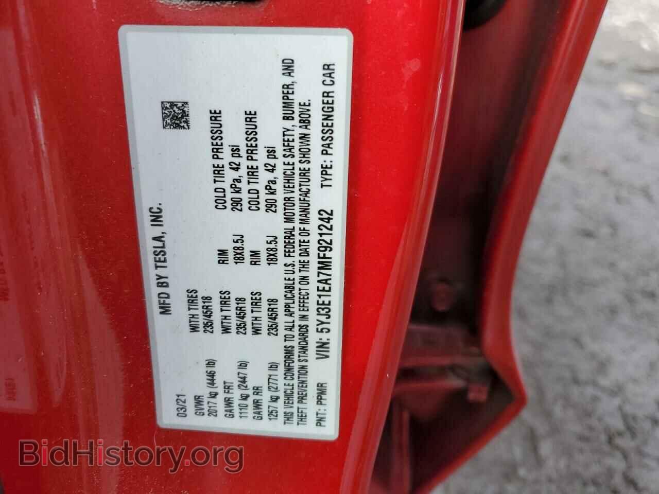 2021 TESLA MODEL 3 - VIN: 5YJ3E1EA7MF921242 - Photo 12