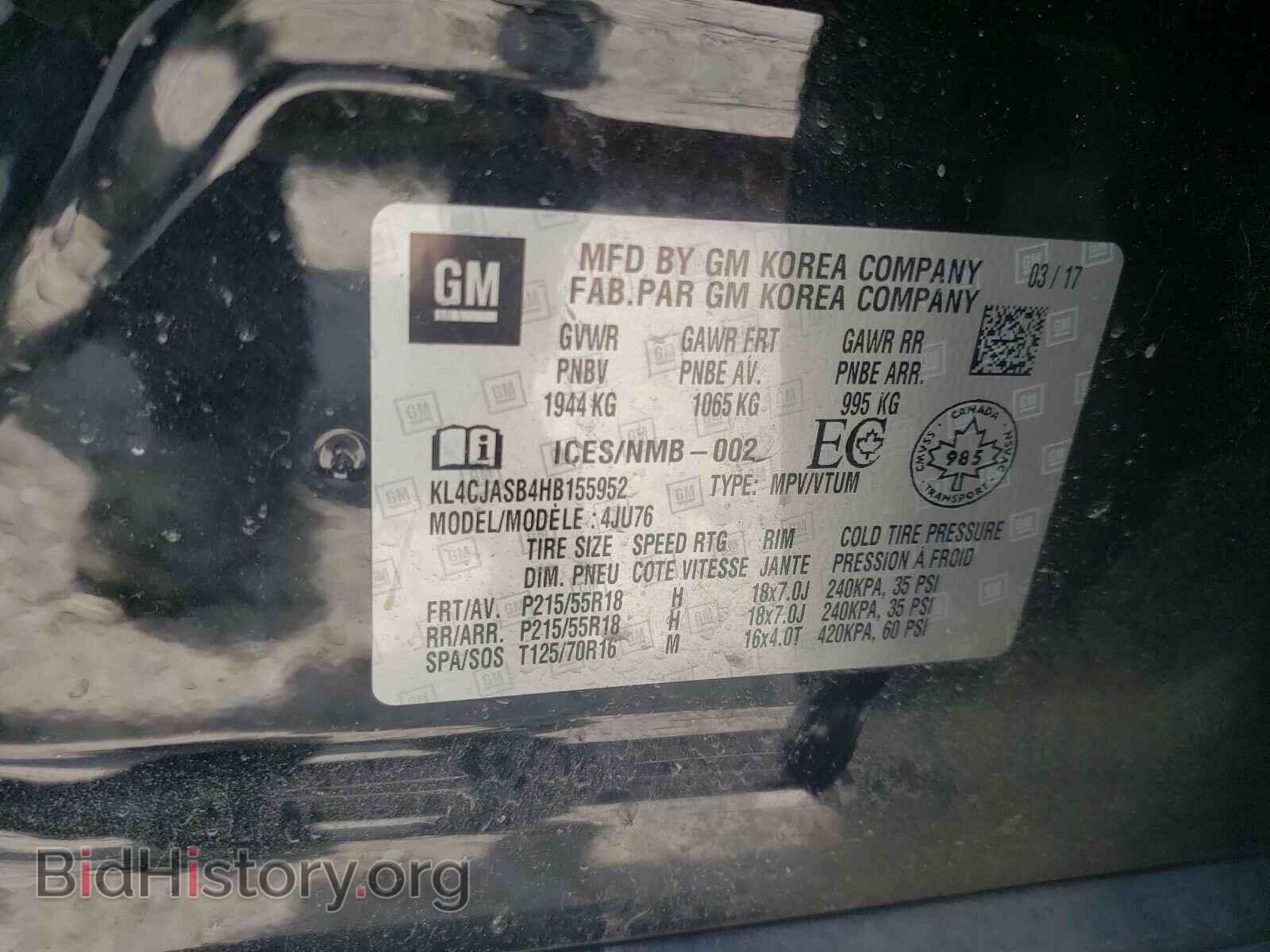 2017 BUICK ENCORE - VIN: KL4CJASB4HB155952 - Photo 10