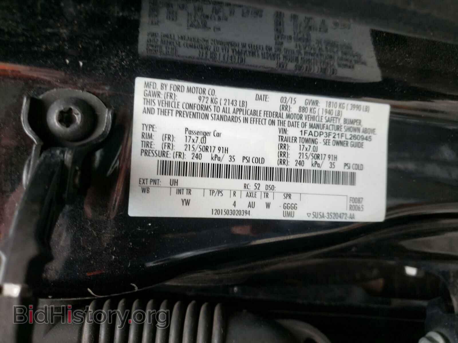 2015 FORD FOCUS - VIN: 1FADP3F21FL260945 - Фото 10