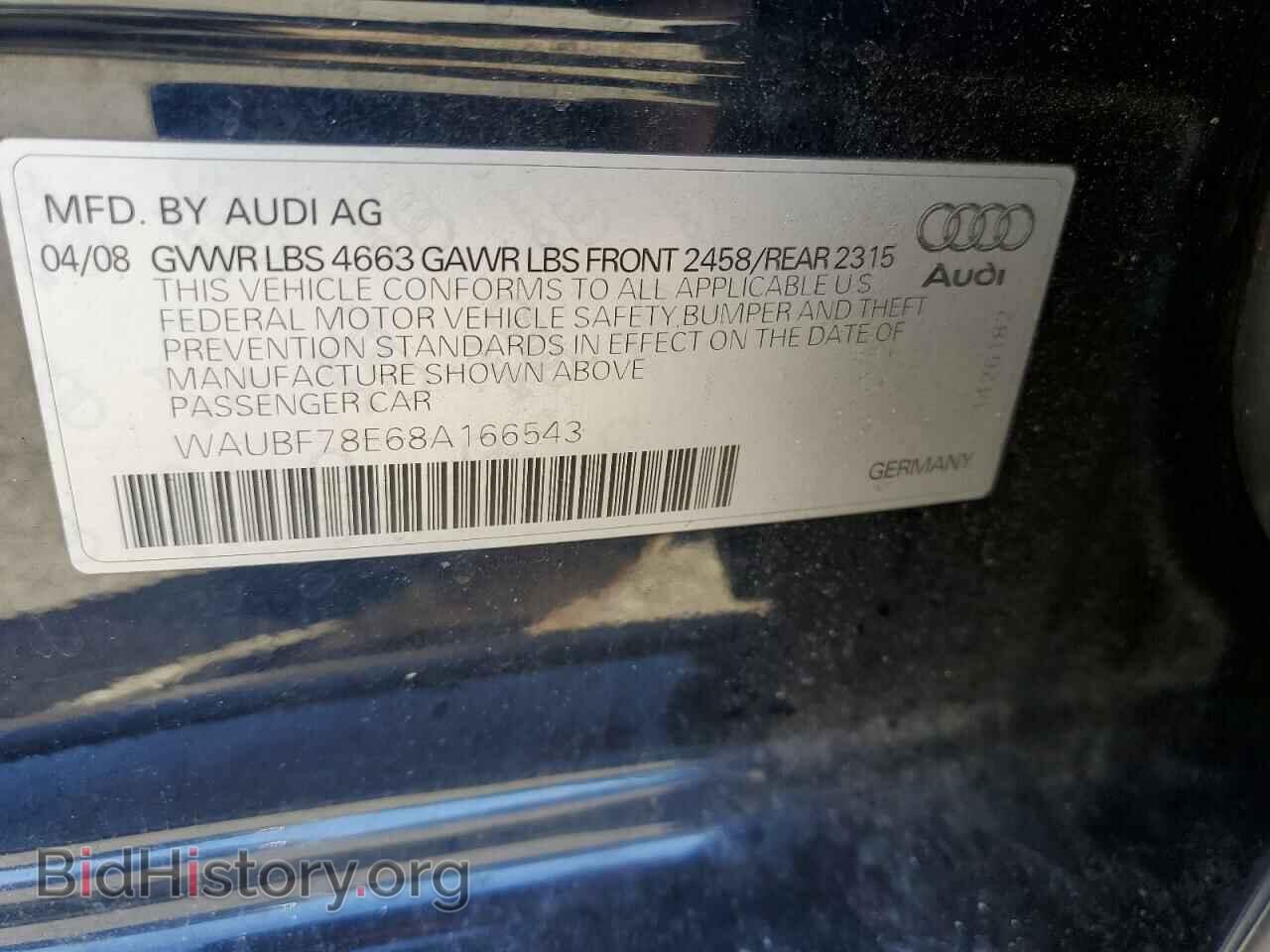 2008 AUDI A4 - VIN: WAUBF78E68A166543 - Фото 12