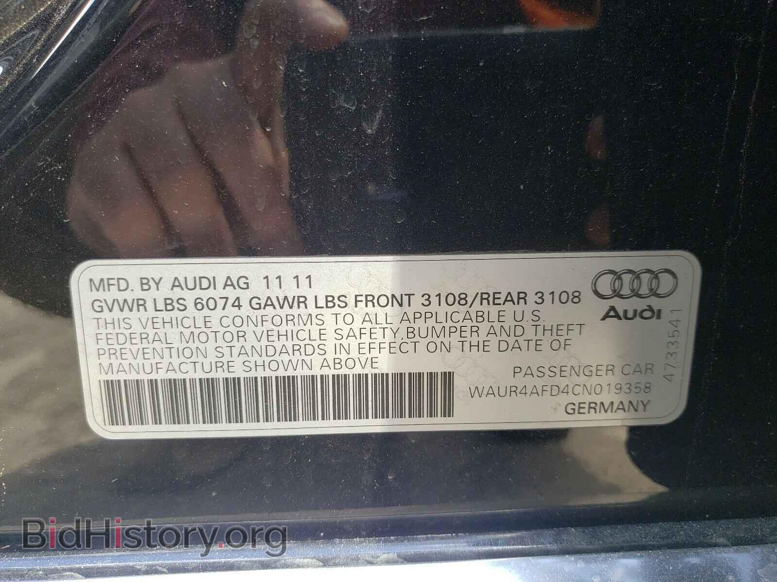 2012 AUDI A8 - VIN: WAUR4AFD4CN019358 - Photo 10