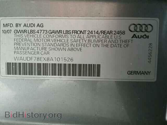 2008 AUDI A4 - VIN: WAUDF78EX8A101526 - Photo 10