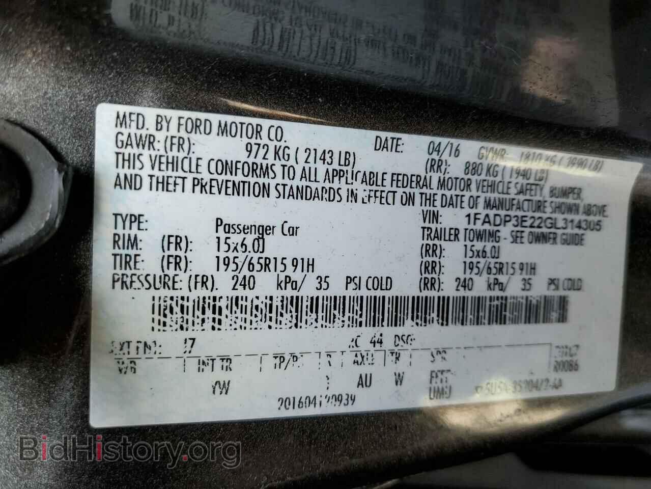 2016 FORD FOCUS - VIN: 1FADP3E22GL314305 - Фото 13