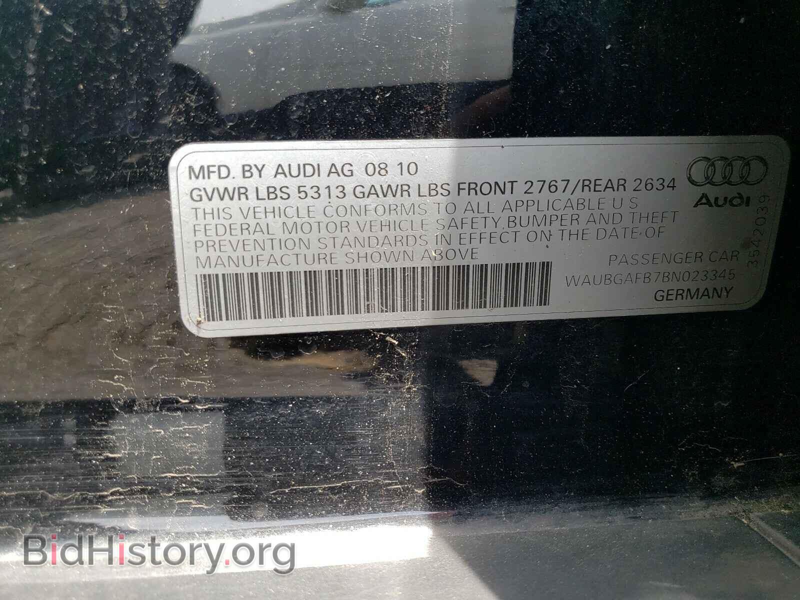 2011 AUDI A6 - VIN: WAUBGAFB7BN023345 - Фото 10