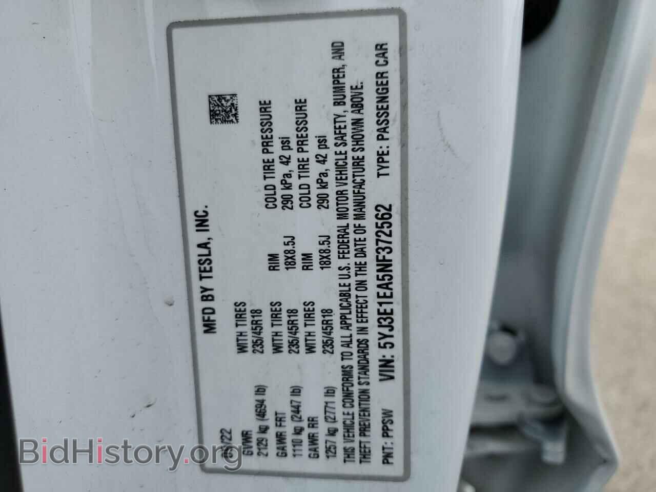 2022 TESLA MODEL 3 - VIN: 5YJ3E1EA5NF372562 - Photo 12