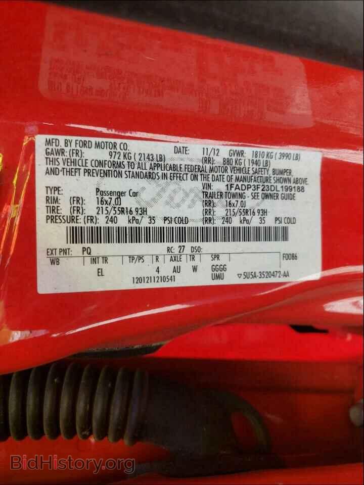 2013 FORD FOCUS - VIN: 1FADP3F23DL199188 - Фото 10