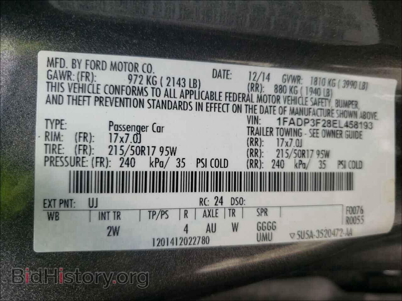 2014 FORD FOCUS - VIN: 1FADP3F28EL458193 - Photo 10