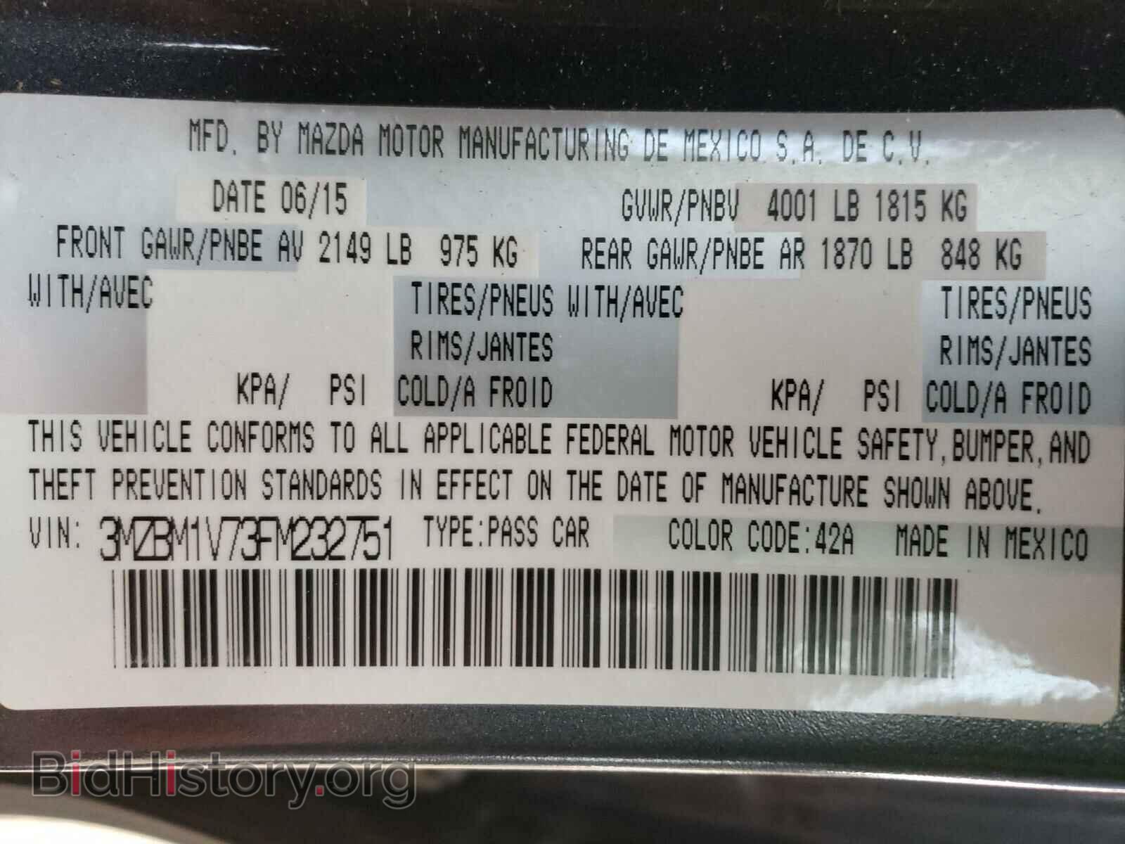 2015 MAZDA 3 - VIN: 3MZBM1V73FM232751 - Фото 10