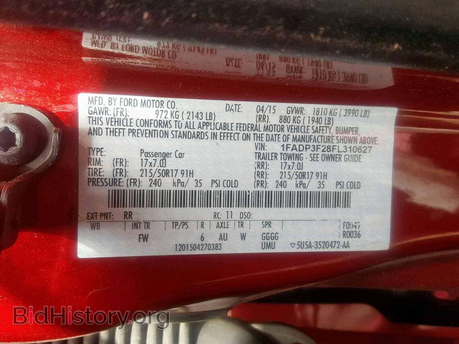 2015 FORD FOCUS SE - VIN: 1FADP3F28FL310627 - Фото 10