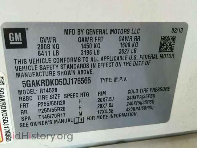 2013 BUICK ENCLAVE - VIN: 5GAKRDKD5DJ176565 - Фото 10