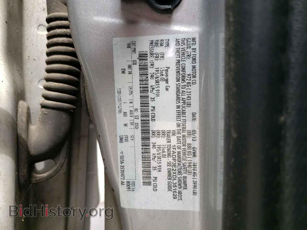 2013 FORD FOCUS - VIN: 1FADP3E2XDL351629 - Фото 10