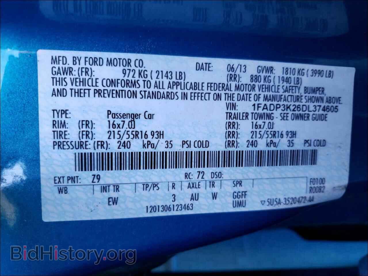2013 FORD FOCUS - VIN: 1FADP3K26DL374605 - Фото 10