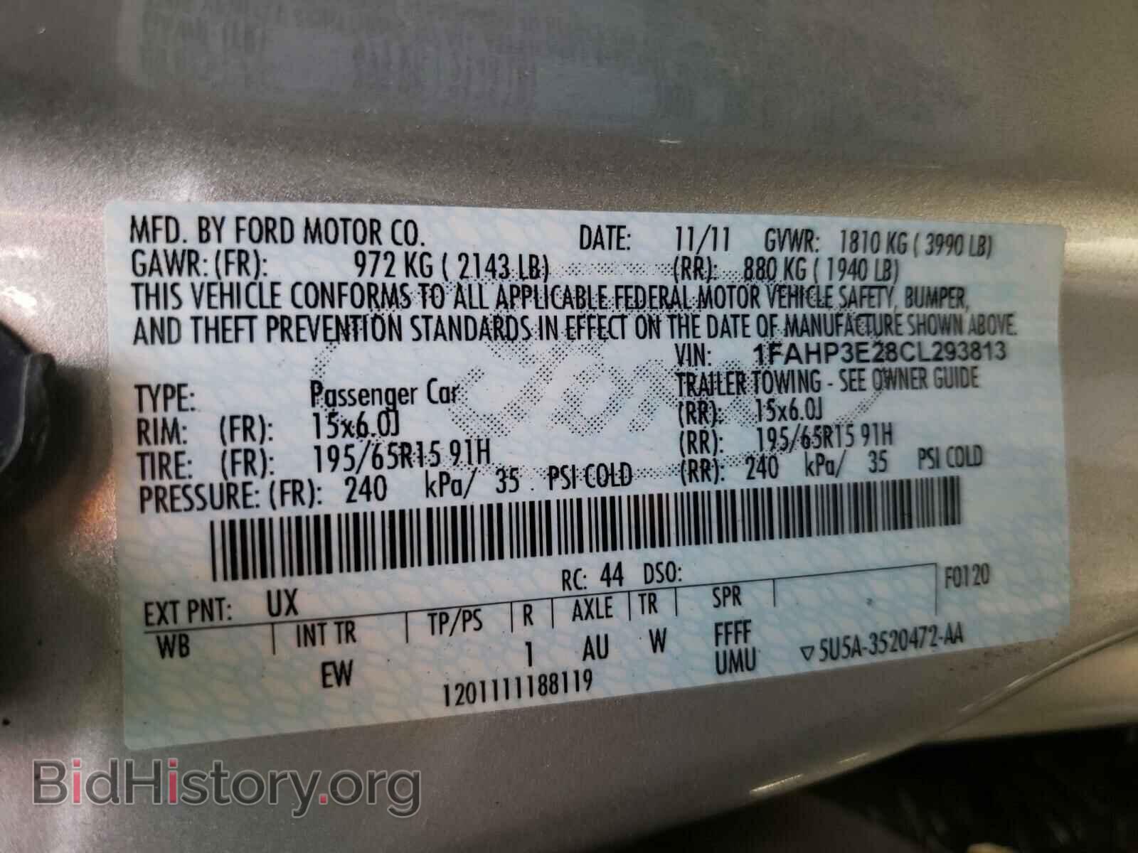 2012 FORD FOCUS - VIN: 1FAHP3E28CL293813 - Photo 10