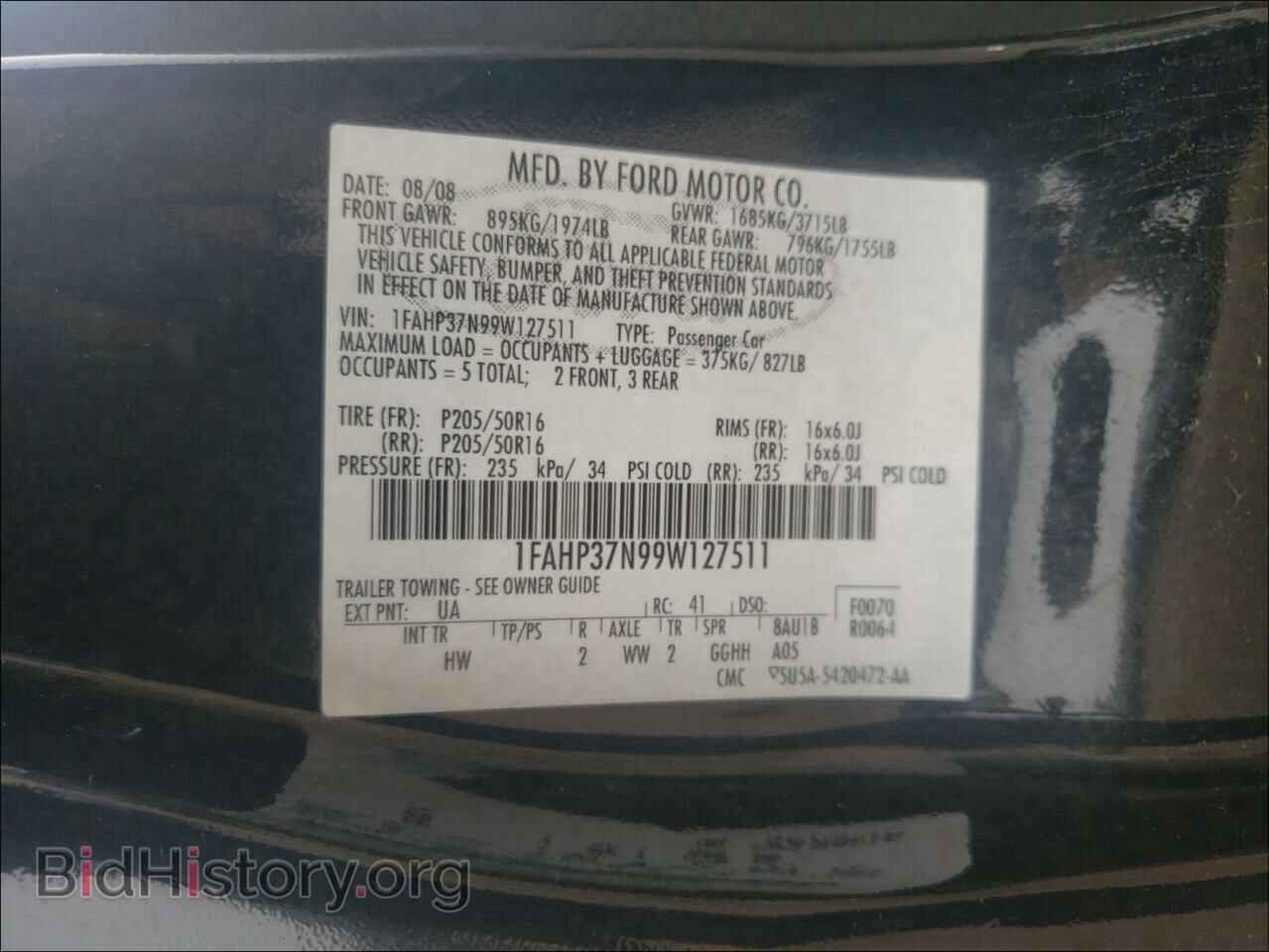 2009 FORD FOCUS - VIN: 1FAHP37N99W127511 - Фото 10