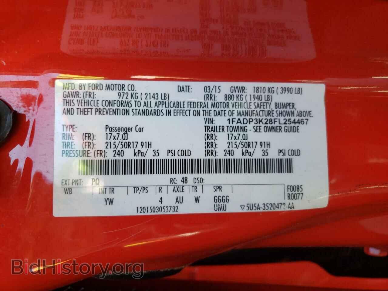 2015 FORD FOCUS - VIN: 1FADP3K28FL254467 - Фото 10
