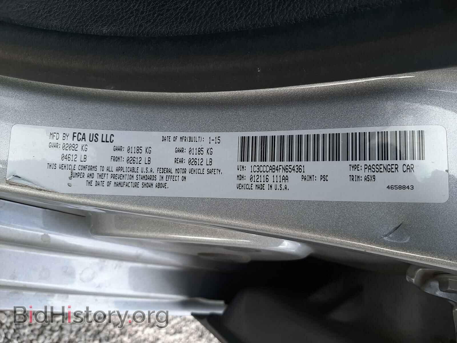 2015 CHRYSLER 200 - VIN: 1C3CCCAB4FN654361 - Фото 10