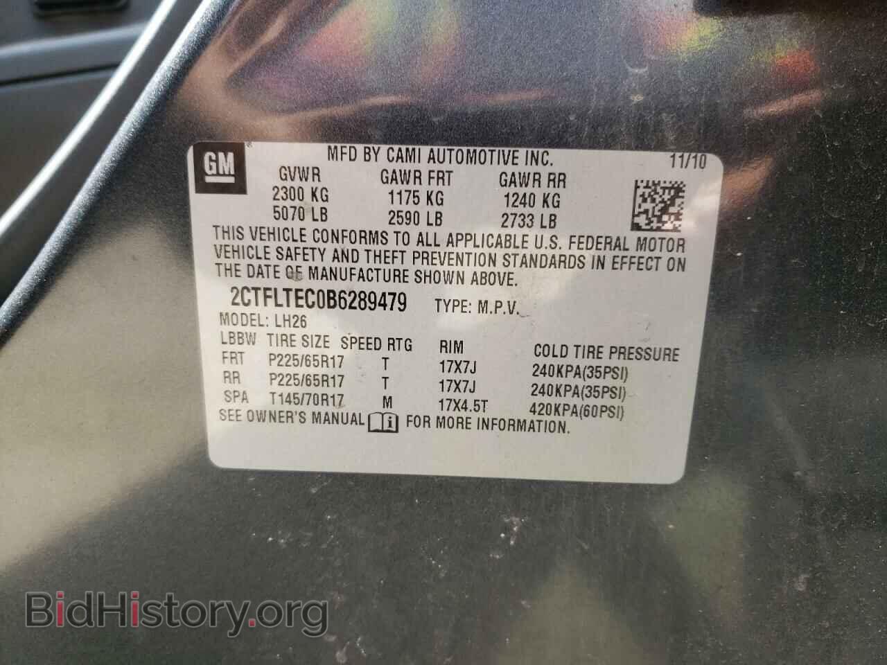 2011 GMC TERRAIN - VIN: 2CTFLTEC0B6289479 - Photo 10