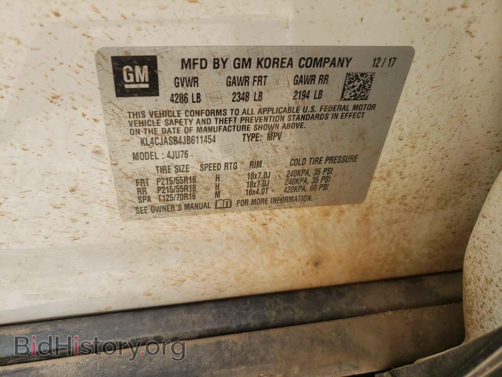 2018 BUICK ENCORE - VIN: KL4CJASB4JB611454 - Фото 10