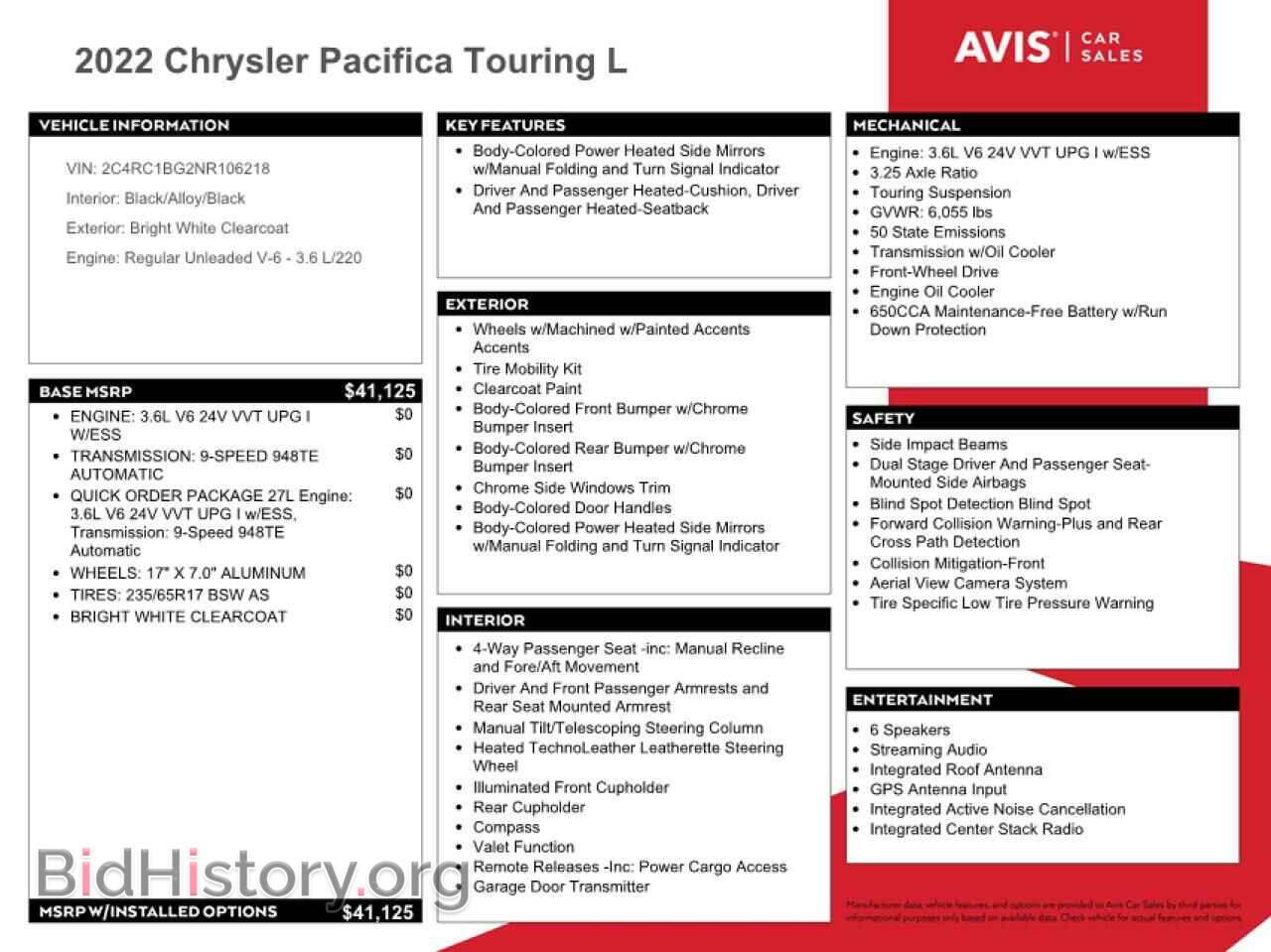 2022 CHRYSLER PACIFICA - VIN: 2C4RC1BG2NR106218 - Фото 13