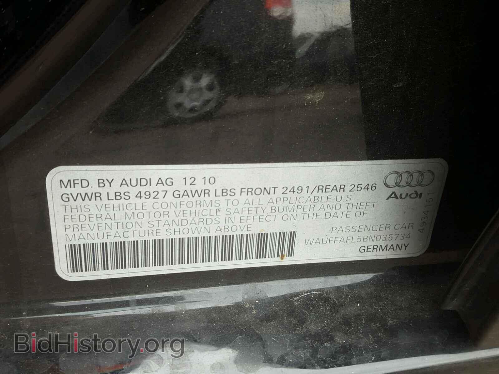 2011 AUDI A4 - VIN: WAUFFAFL5BN035734 - Фото 10