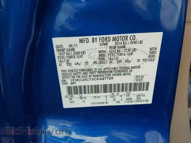 2012 FORD ESCAPE - VIN: 1FMCU0C73CKA87729 - Фото 10