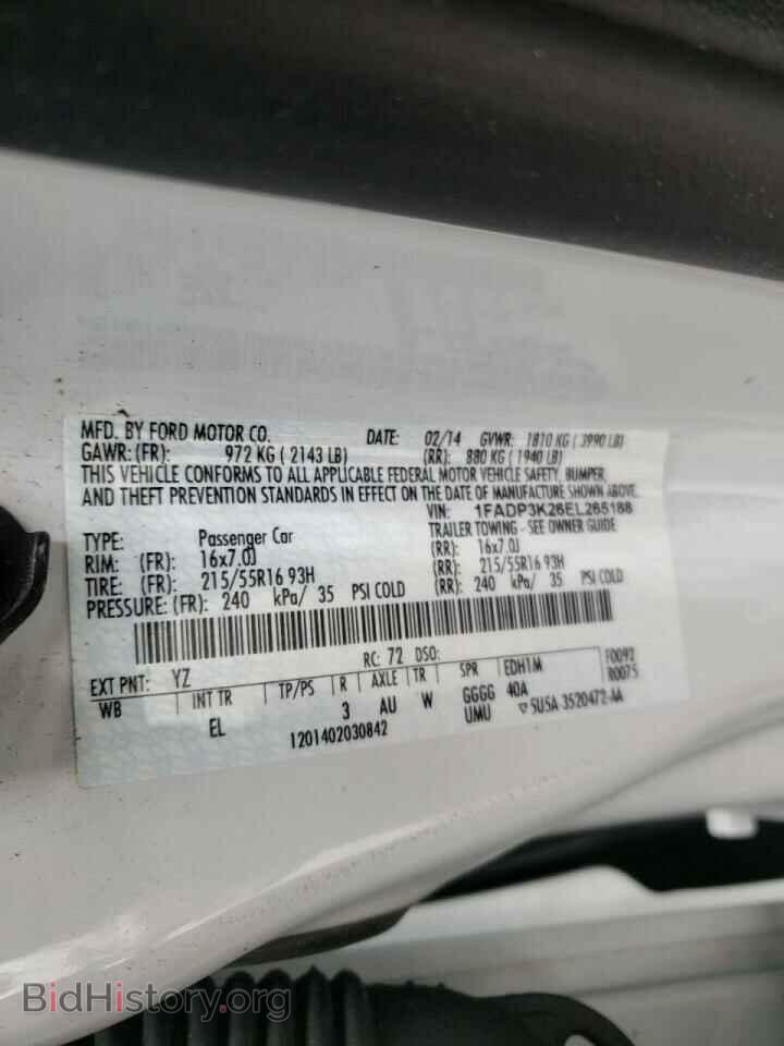 2014 FORD FOCUS - VIN: 1FADP3K26EL265188 - Фото 10