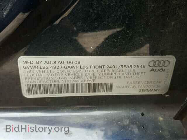 2010 AUDI A4 - VIN: WAUFFAFL7AN007836 - Фото 10