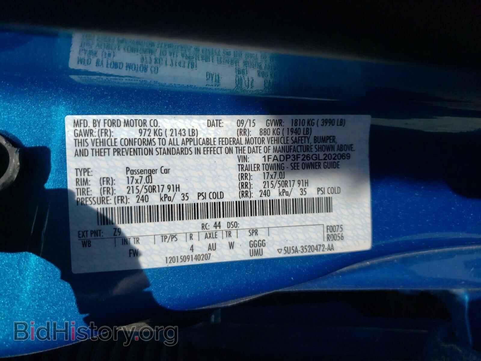 2016 FORD FOCUS - VIN: 1FADP3F26GL202069 - Фото 10