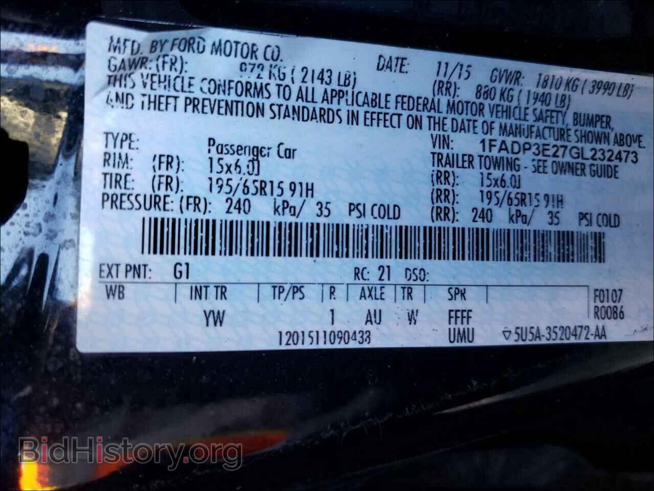 2016 FORD FOCUS - VIN: 1FADP3E27GL232473 - Photo 10