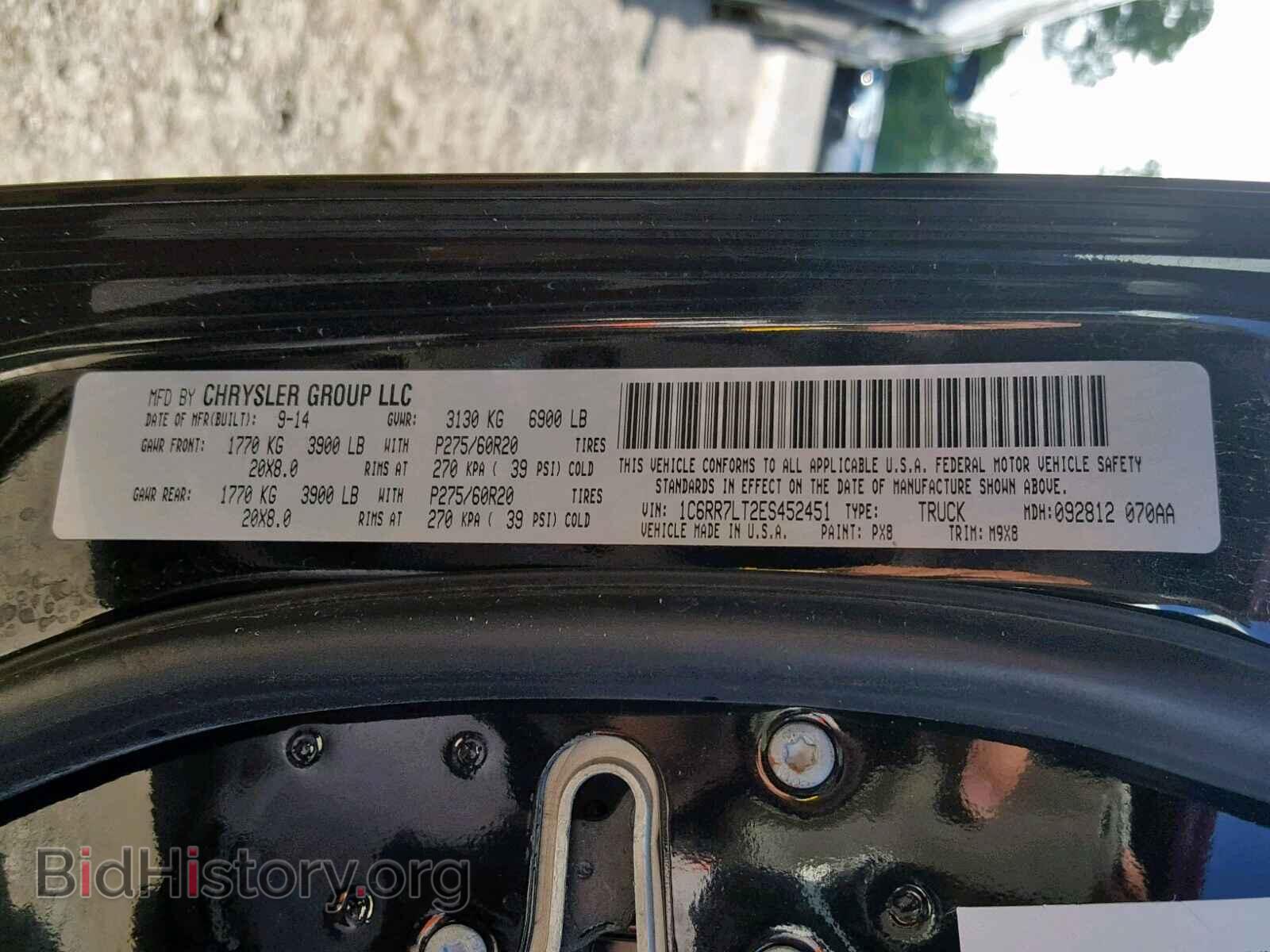 2014 RAM 1500 SLT - VIN: 1C6RR7LT2ES452451 - Фото 10