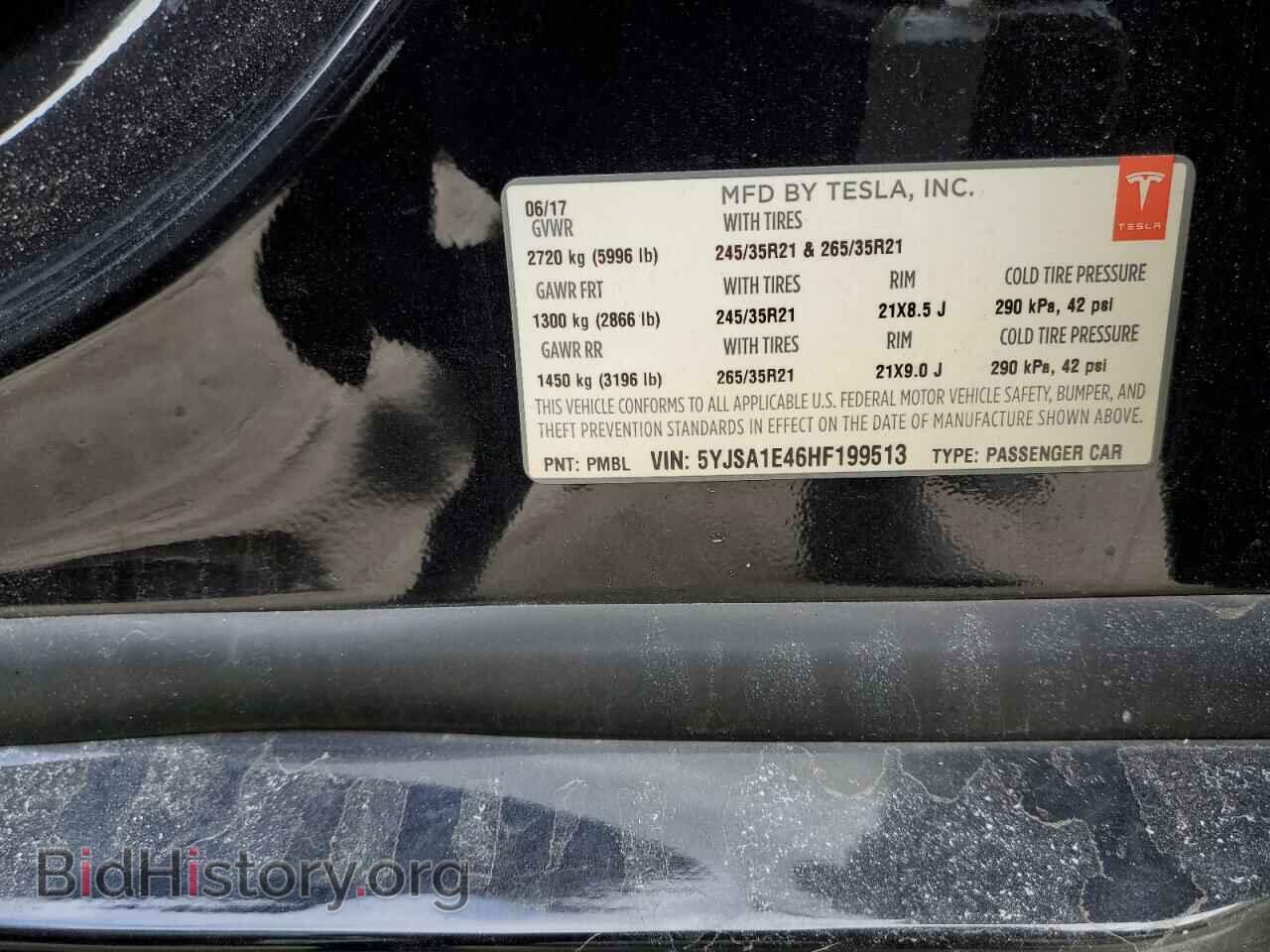 2017 TESLA MODEL S - VIN: 5YJSA1E46HF199513 - Фото 14