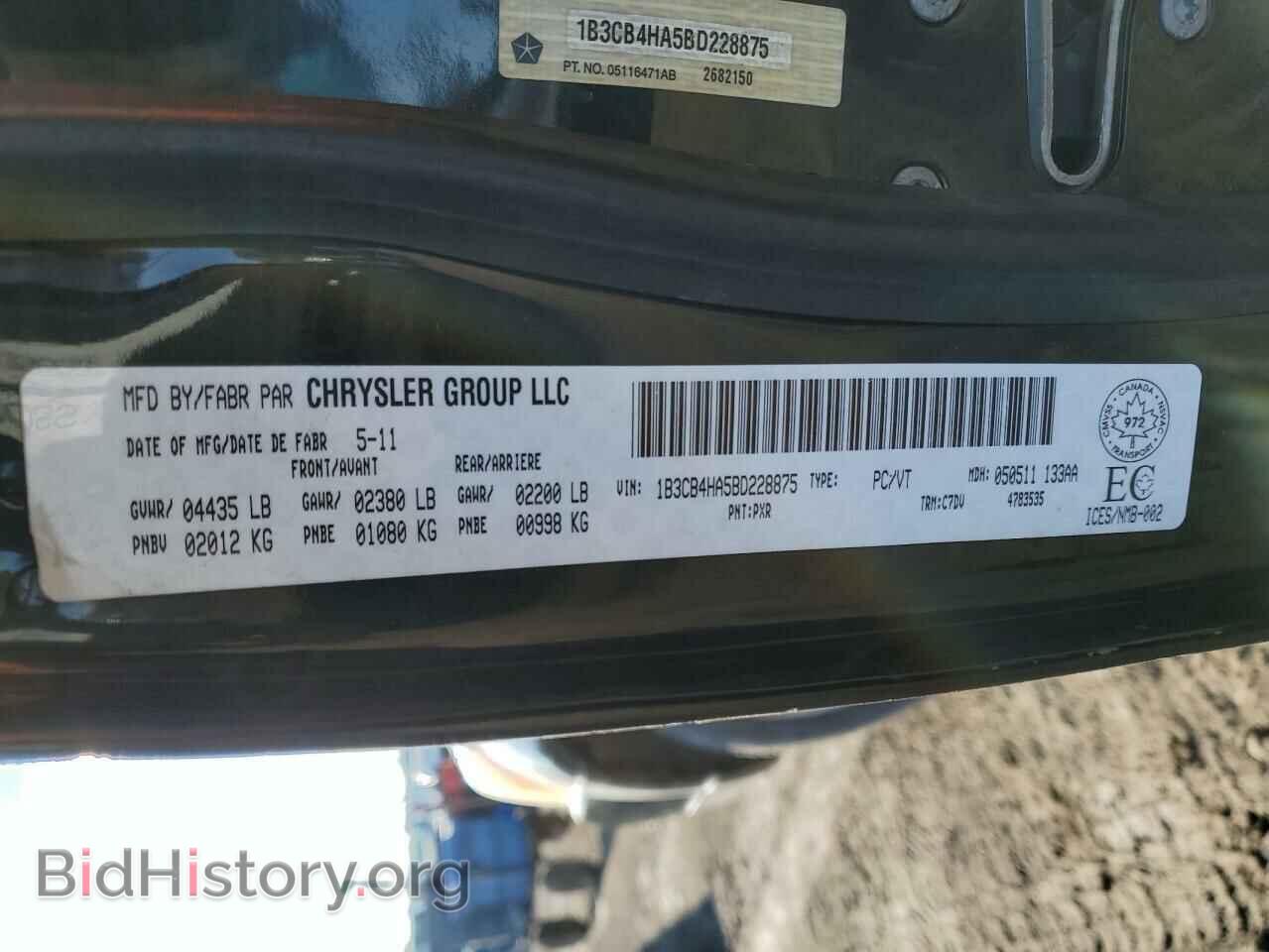 2011 DODGE CALIBER - VIN: 1B3CB4HA5BD228875 - Фото 12