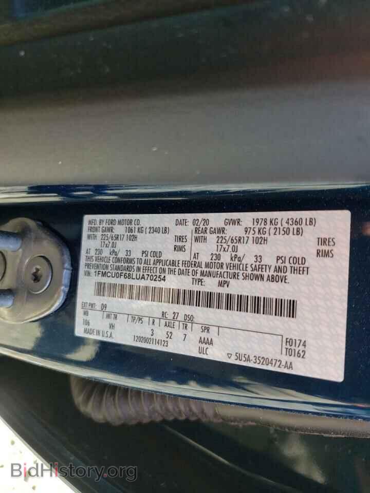 2020 FORD ESCAPE - VIN: 1FMCU0F68LUA70254 - Photo 10
