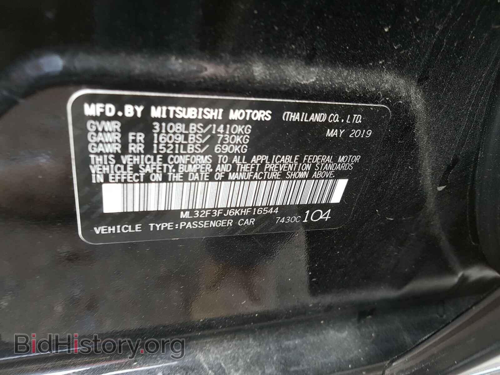 2019 MITSUBISHI MIRAGE - VIN: ML32F3FJ6KHF16544 - Фото 10