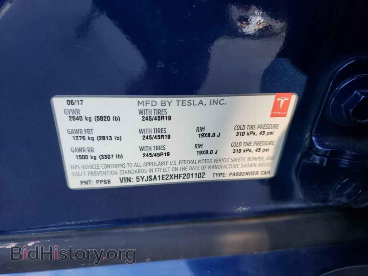2017 TESLA MODEL S - VIN: 5YJSA1E2XHF201102 - Photo 13