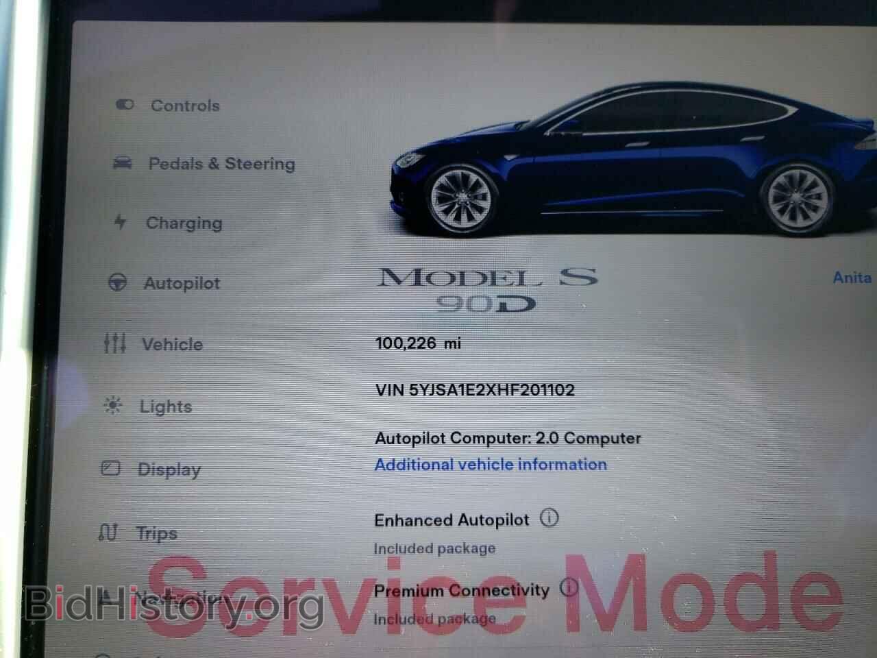 2017 TESLA MODEL S - VIN: 5YJSA1E2XHF201102 - Photo 9