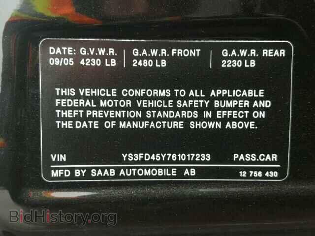 2006 SAAB 9 3 - VIN: YS3FD45Y761017233 - Фото 10