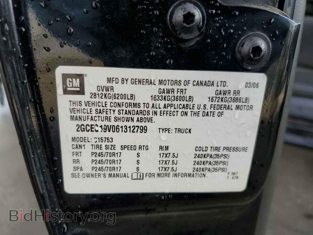 2006 CHEVROLET ALL Models - VIN: 2GCEC19V061312799 - Фото 13