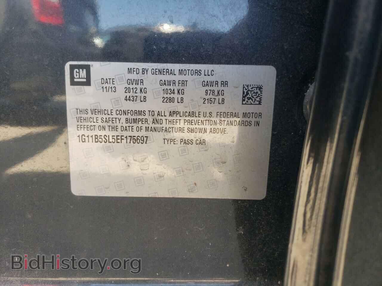 2014 CHEVROLET MALIBU - VIN: 1G11B5SL5EF175697 - Фото 10