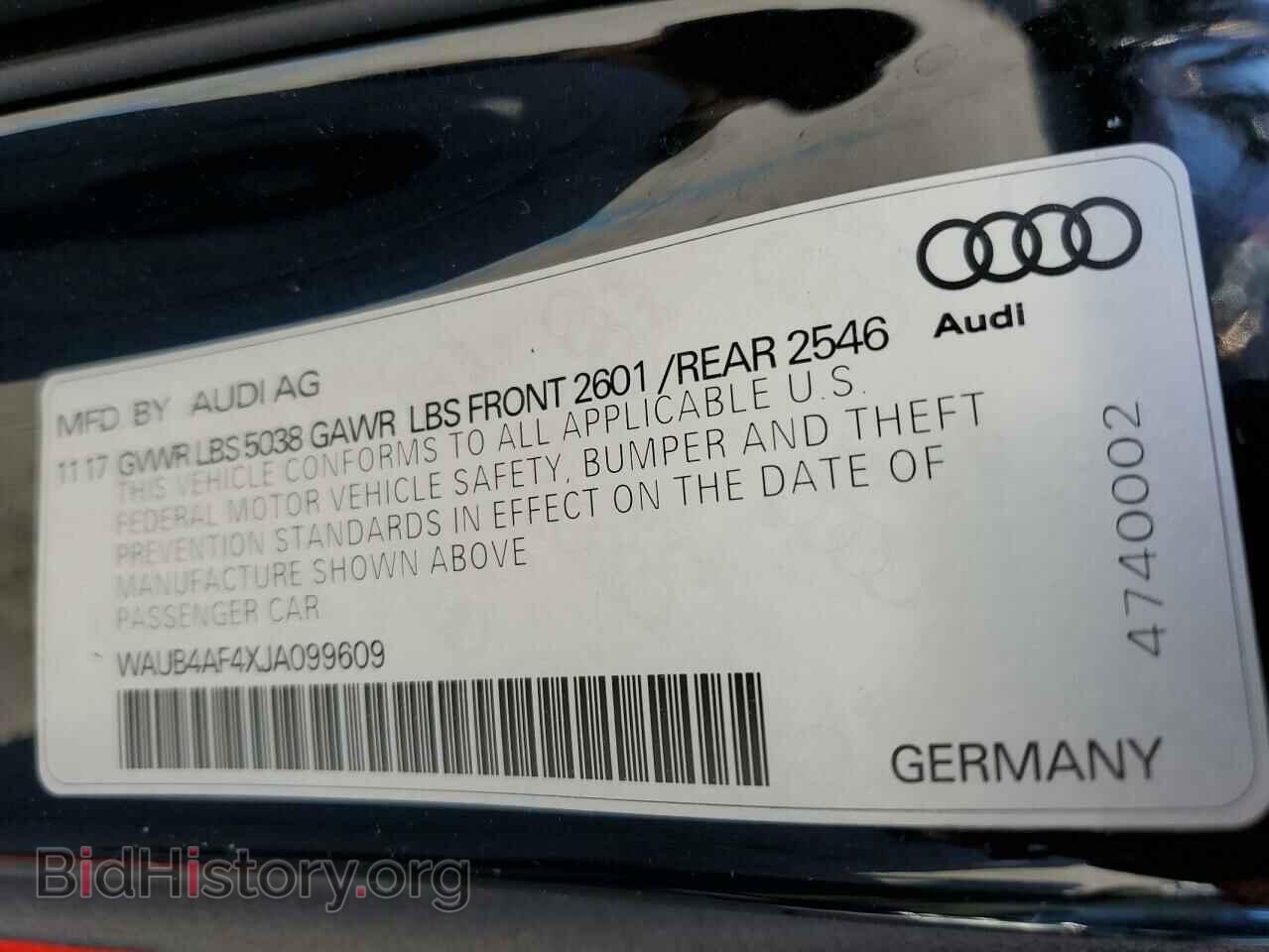 2018 AUDI S4/RS4 - VIN: WAUB4AF4XJA099609 - Фото 12