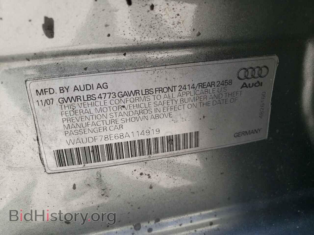 2008 AUDI A4 - VIN: WAUDF78E68A114919 - Фото 10