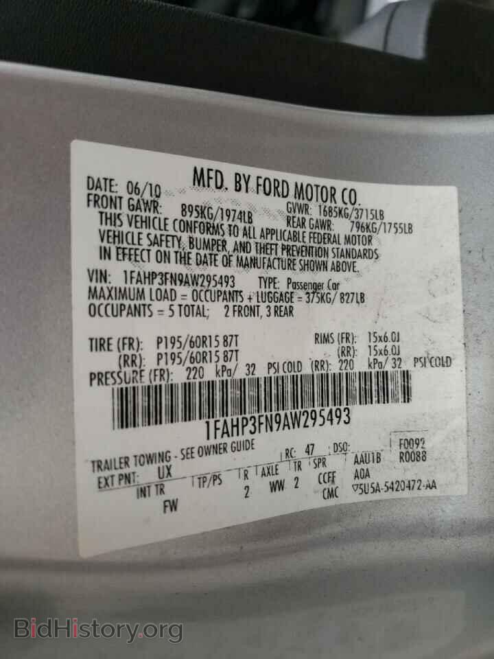2010 FORD FOCUS - VIN: 1FAHP3FN9AW295493 - Фото 10