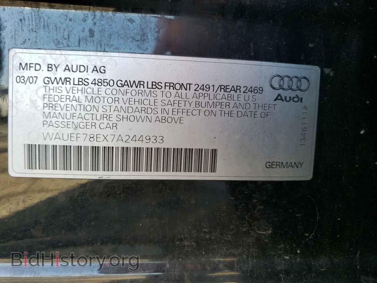 2007 AUDI A4 - VIN: WAUEF78EX7A244933 - Фото 12